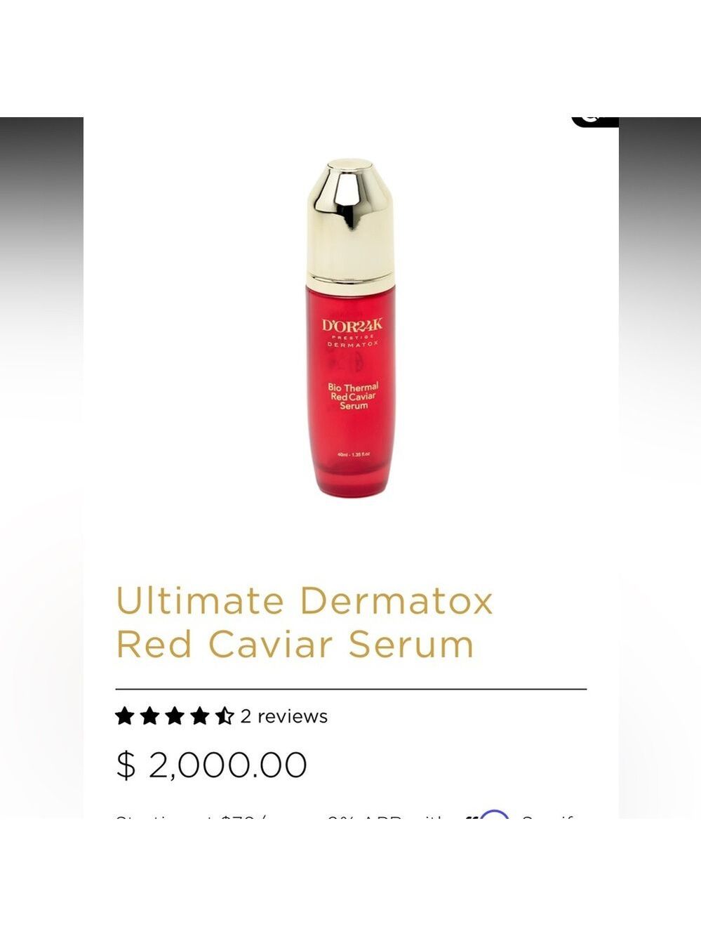 D'Or24k Skincare Bio Thermal Red Caviar Serum - $2000 MSRP - Picture 2 of 7